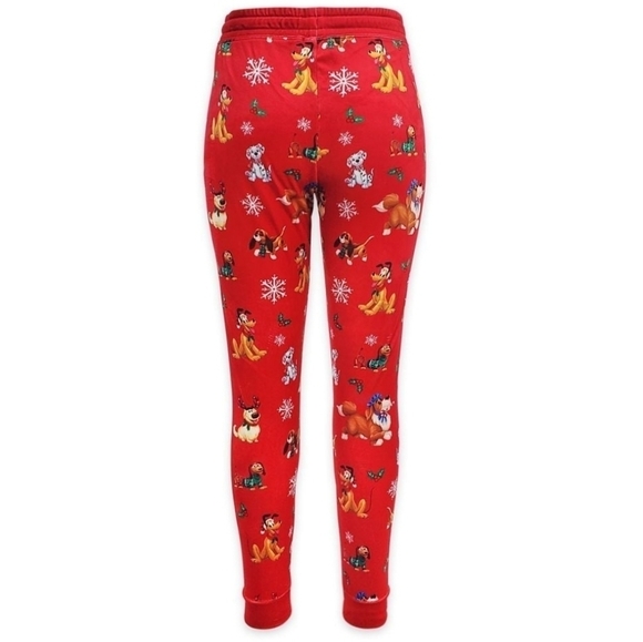 Disney Dogs Christmas Holiday Velour PJ Joggers Pants XL - Picture 2 of 10